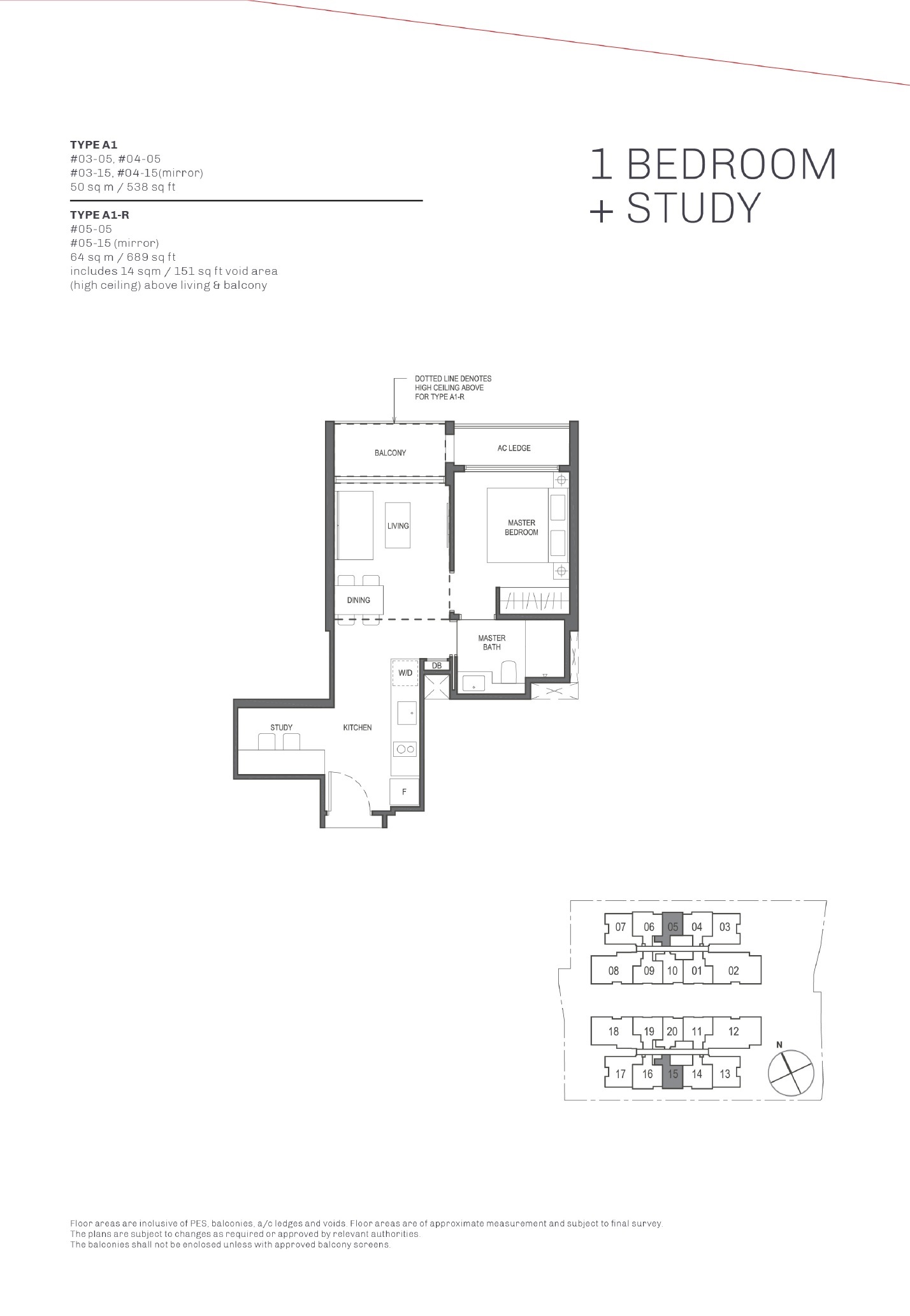 The Essence 1 Bedroom Floor Plan 1