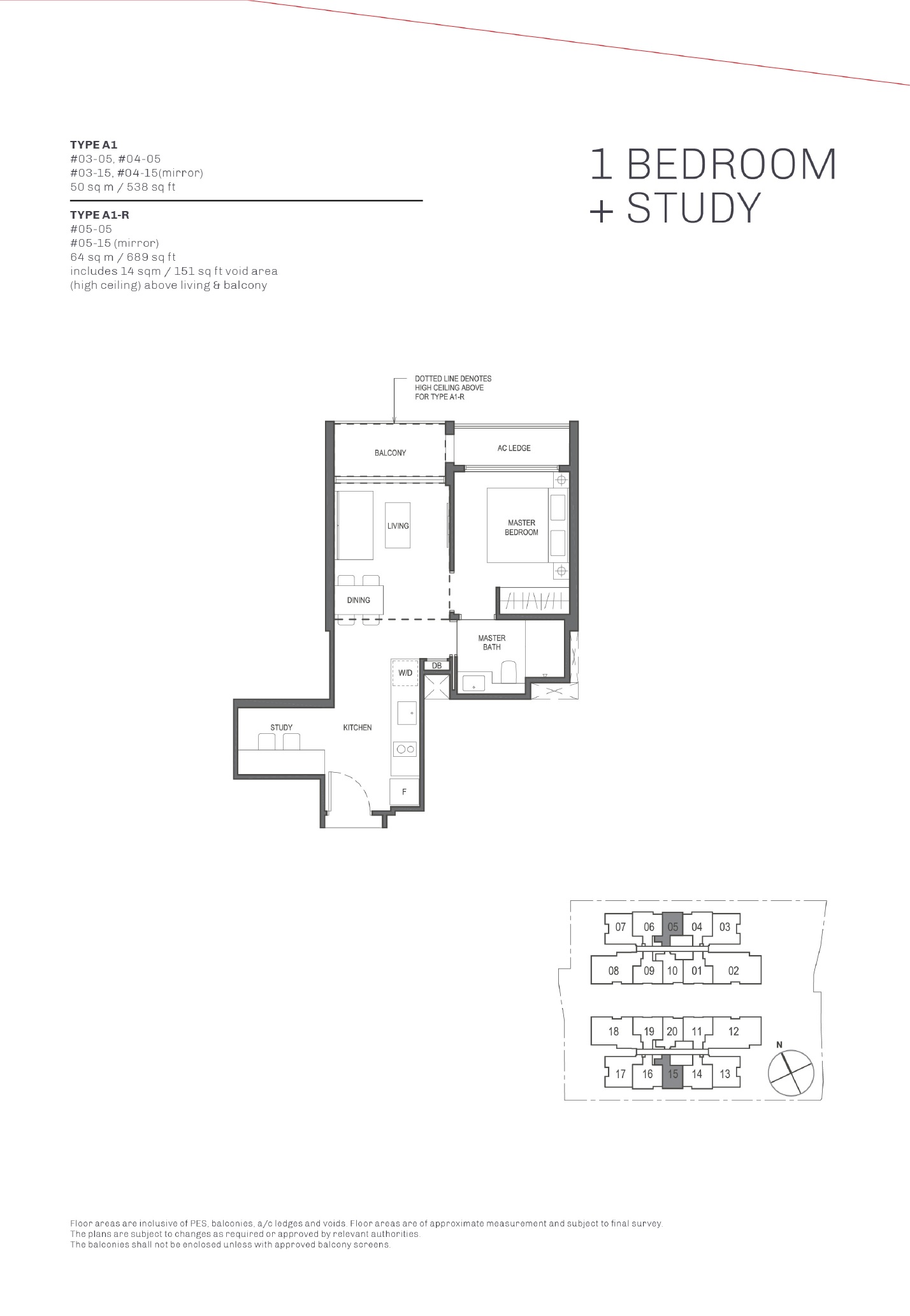 The Essence 1 Bedroom Floor Plan 2